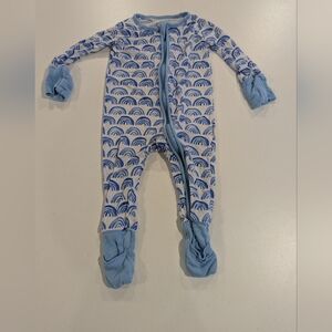 Blue Rainbow Little Sleepies Bamboo Sleeper Footies Baby Boy 0-3 Months Sleep